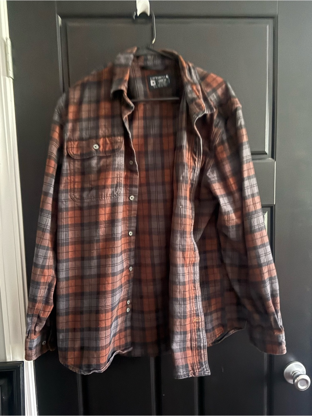 Carhartt Men's Orange & Gray flannel Shirt